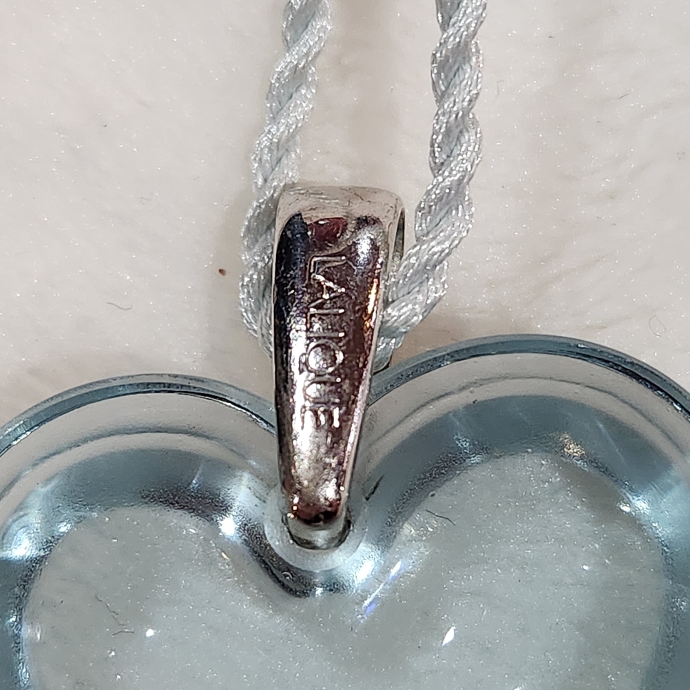 Lalique Light Blue Heart Pendant Necklace - Picture 5 of 10